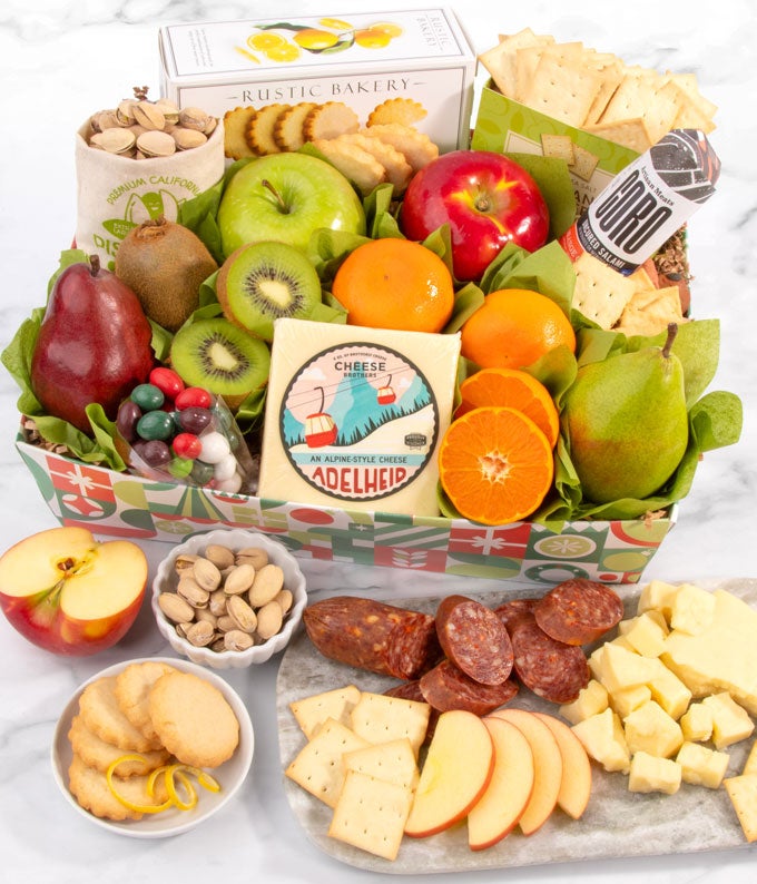 Gourmet Holiday Fruit &amp; Cheese Gift Box