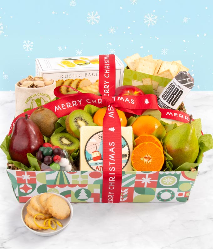Gourmet Holiday Fruit &amp; Cheese Gift Box