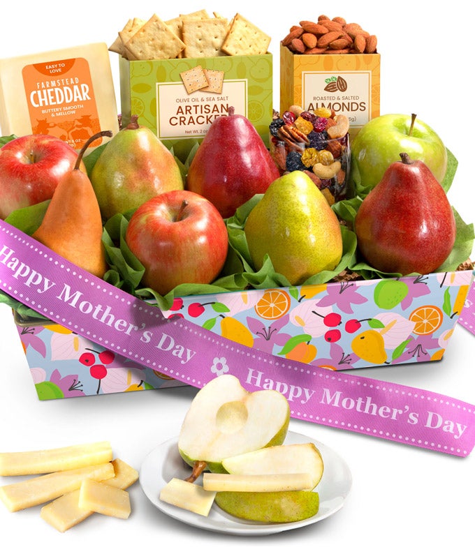 Mother's Day Cheese & Fruit Gift Basket
