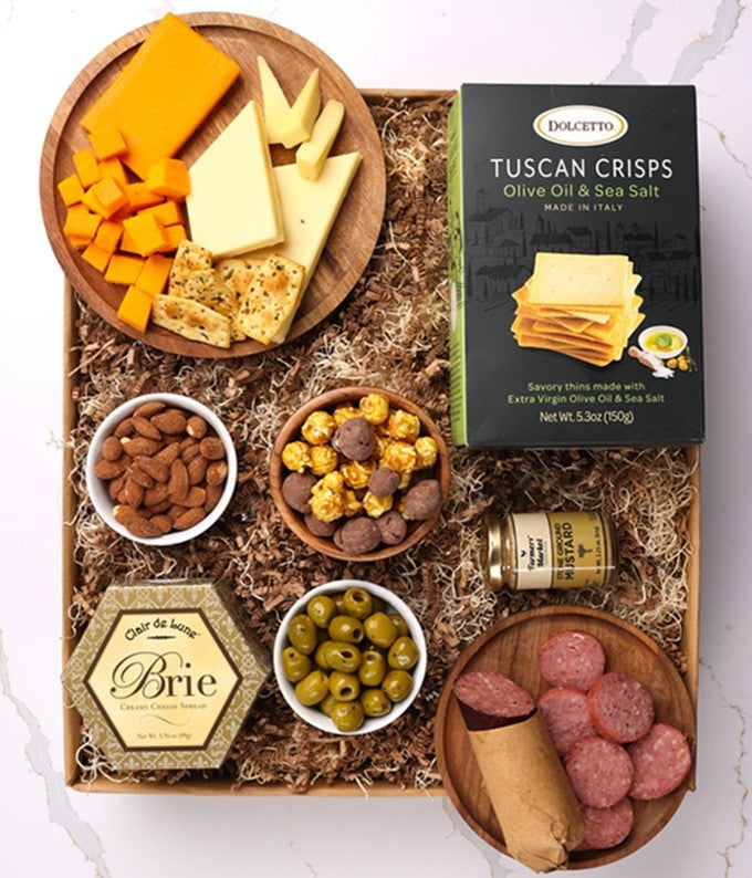 Charcuterie, Cheese &amp; California Wine Gourmet Gift Box - Red, White, Rosé &amp; Sparkling Wine