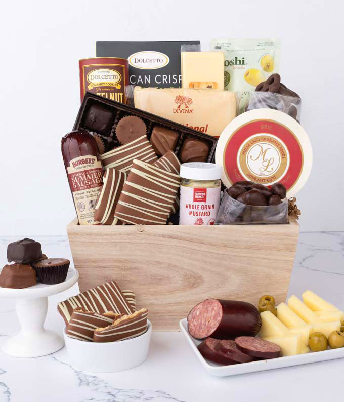 Gourmet Charcuterie &amp; Sweets Gift Basket