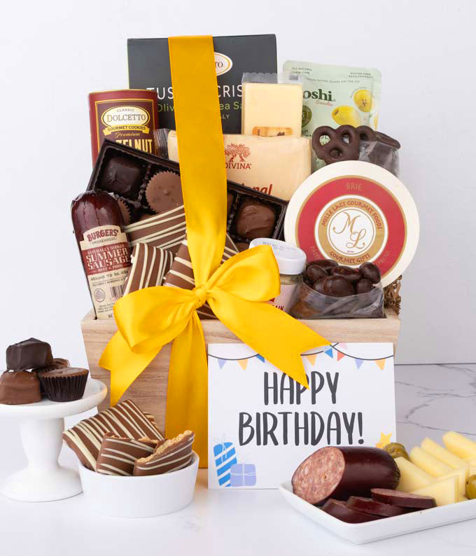 Happy Birthday! Gourmet Charcuterie &amp; Sweets Gift Basket