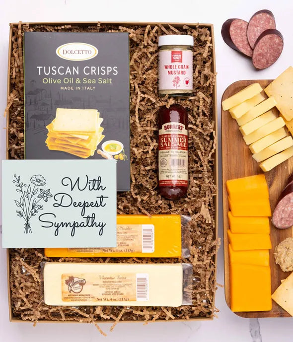 Deepest Sympathy Deluxe Charcuterie & Cheese Gift Box