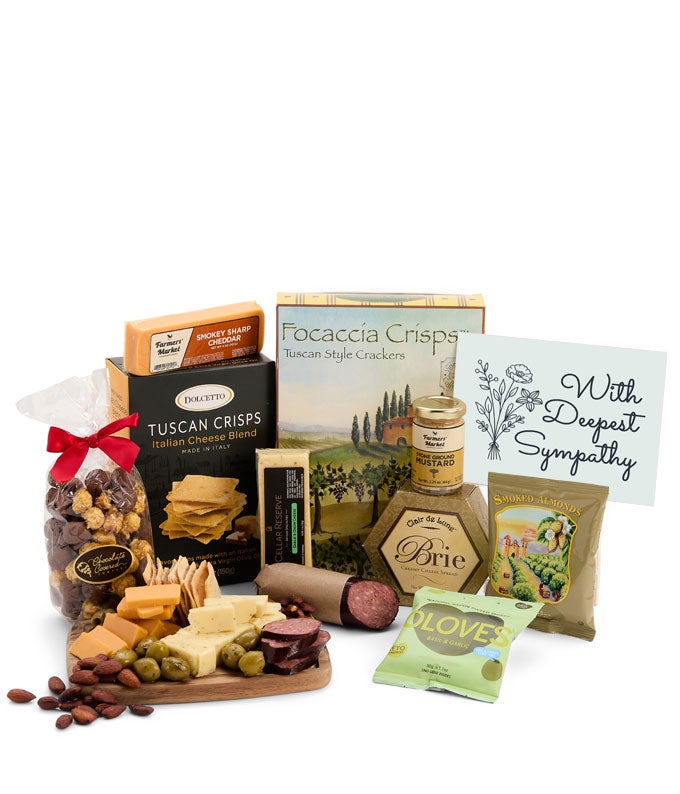 Deepest Sympathy Deluxe Charcuterie &amp; Cheese Gift Box