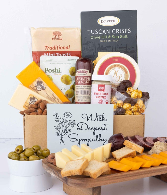 Deepest Sympathy Deluxe Charcuterie & Cheese Gift Box