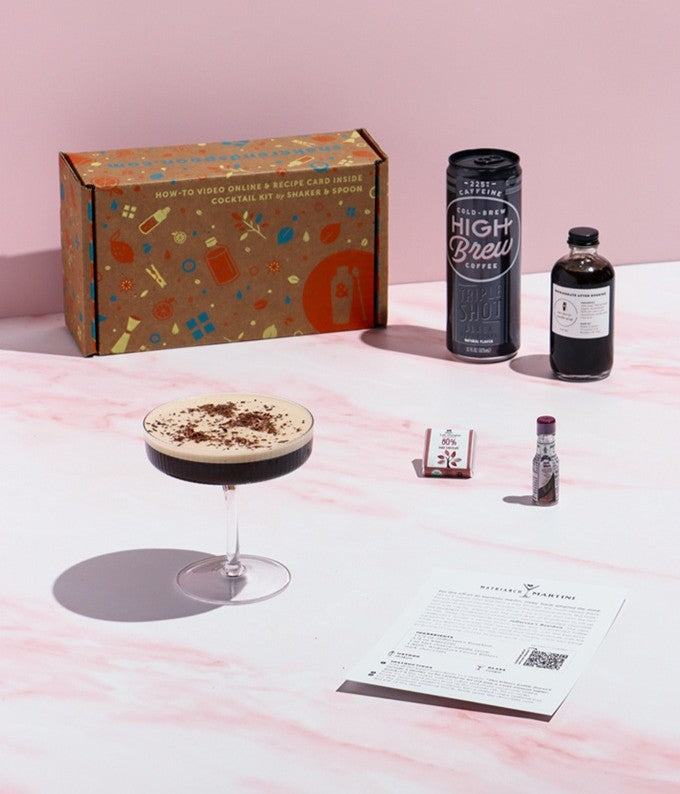 Gourmet Chocolate Box with Chocolate Cherry Espresso Martini Cocktail Kit