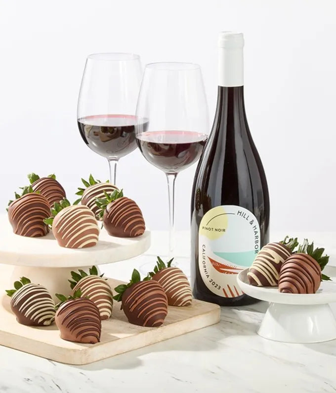 Gourmet Chocolate Covered Strawberries & Sparkling Wine