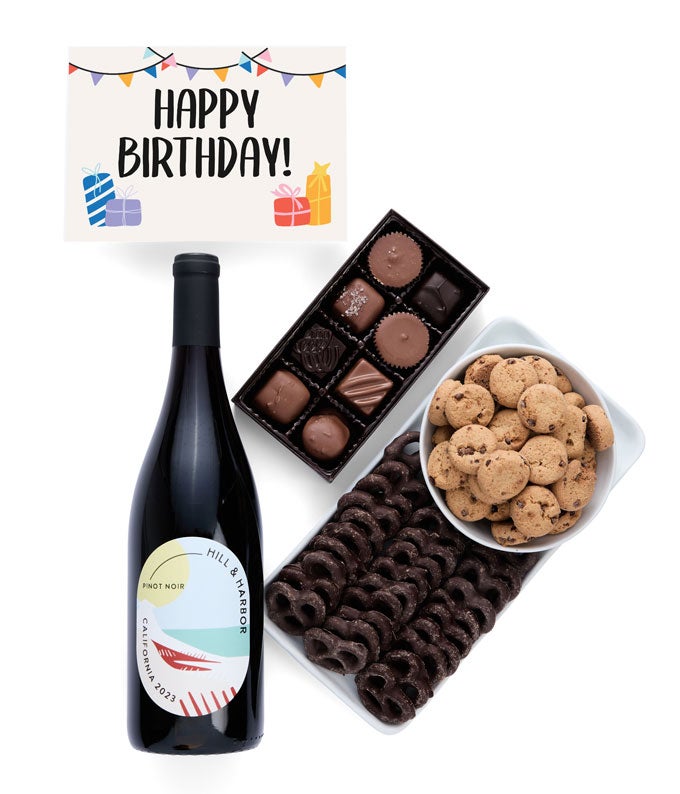 Happy Birthday! Chocolate &amp; Red Wine Gift Box