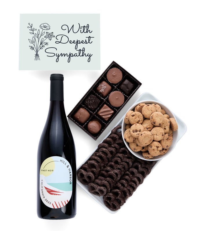 Deepest Sympathy Chocolate &amp; Red Wine Gift Box