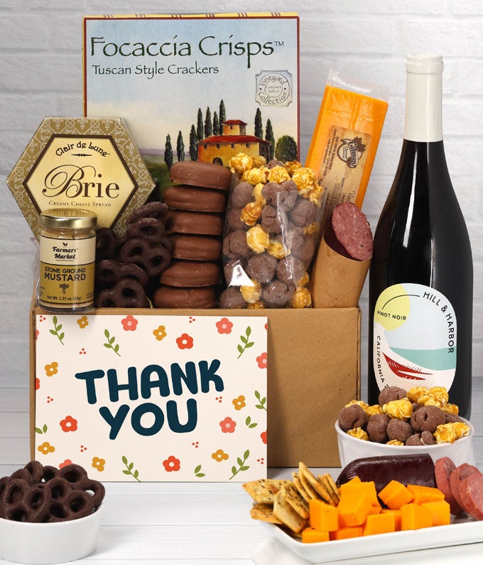 Thank You! Gourmet Gift Box with California Red Wine