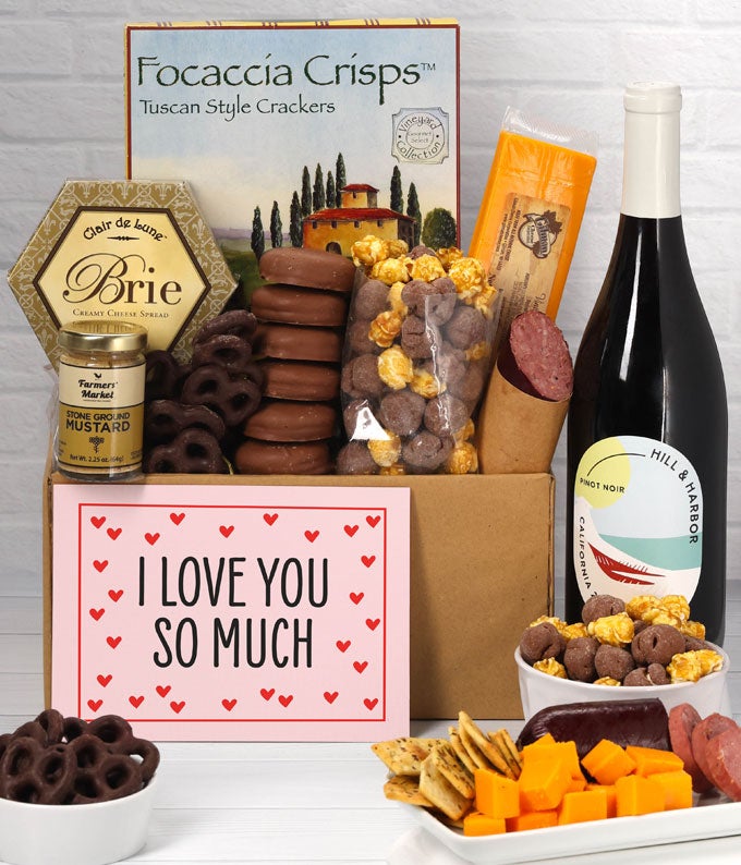 I Love You! Red Wine and Gourmet Gift Box