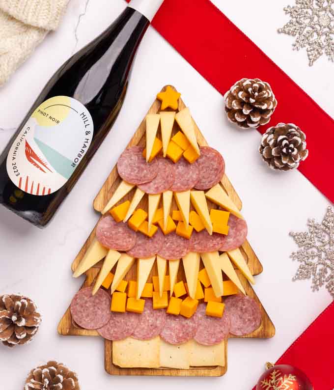 Cheese & Meat Box with California Red & Sparkling Wine