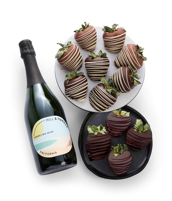 Gourmet Chocolate Dipped Strawberries &Sparkling Wine