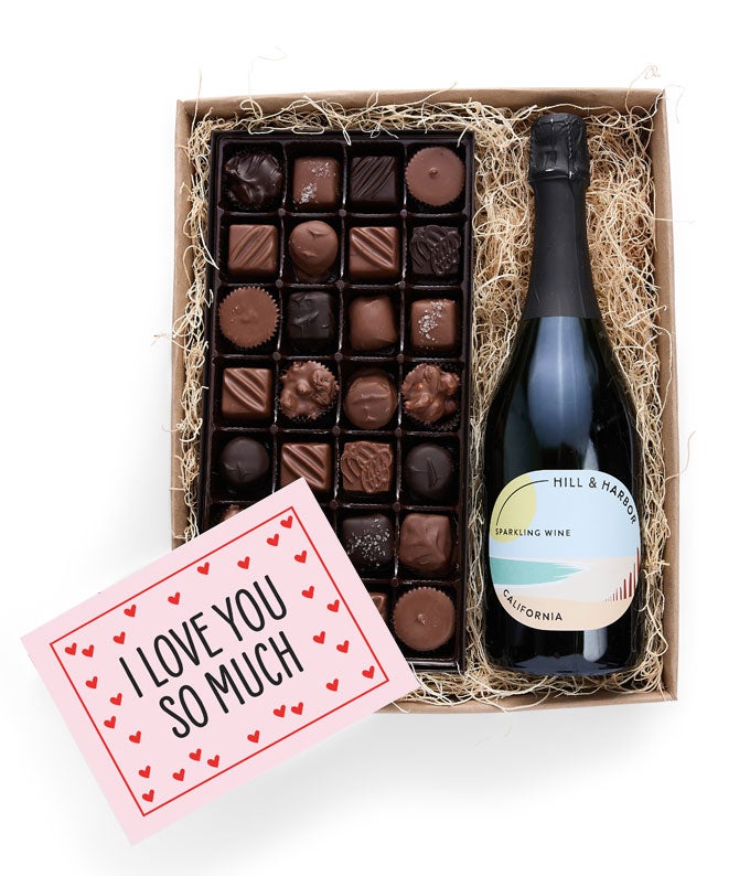 I Love You! Gourmet Chocolates with California Sparkling Wine