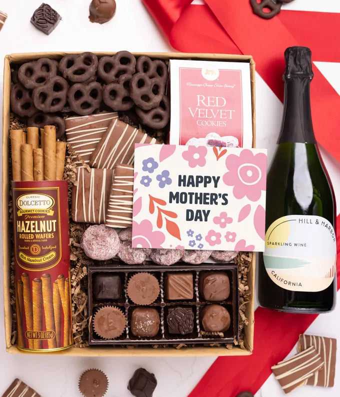 Mother's Day Chocolate Sweets Box with Sparkling Wine