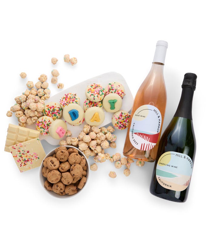 Birthday Celebration Gift Box with California Sparkling &amp; Rosé Wine