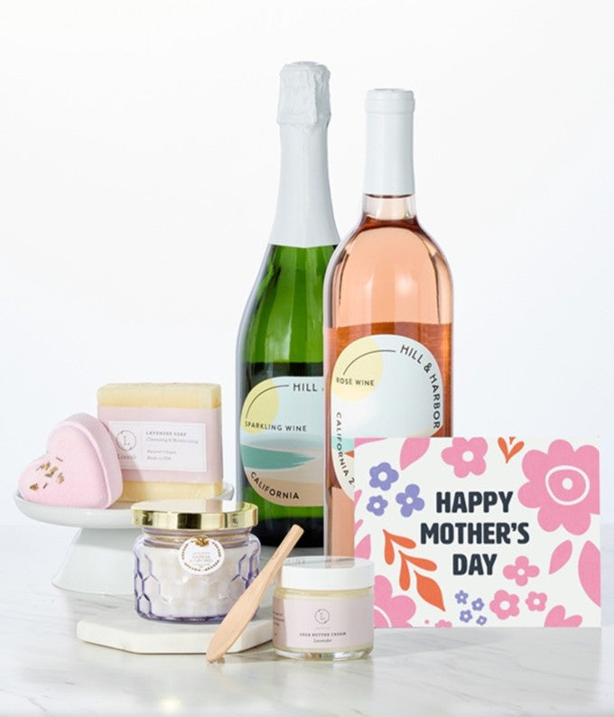 Mother's Day Wine & Spa Gift - Rose & Sparkling Wine