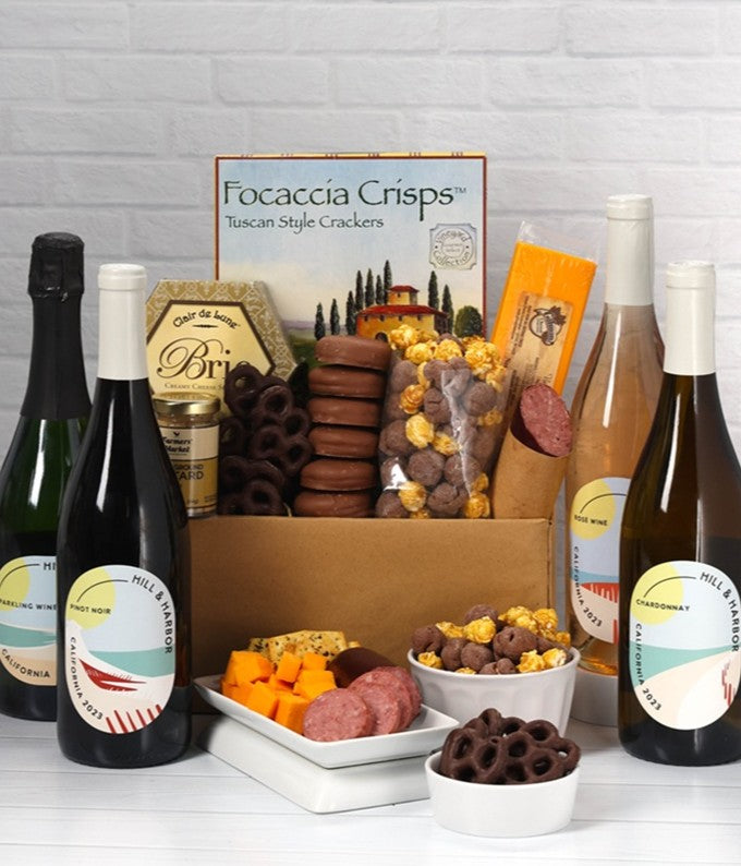 Sweet &amp; Savory Red, White, Rosé &amp; Sparkling Wine Gourmet Gift