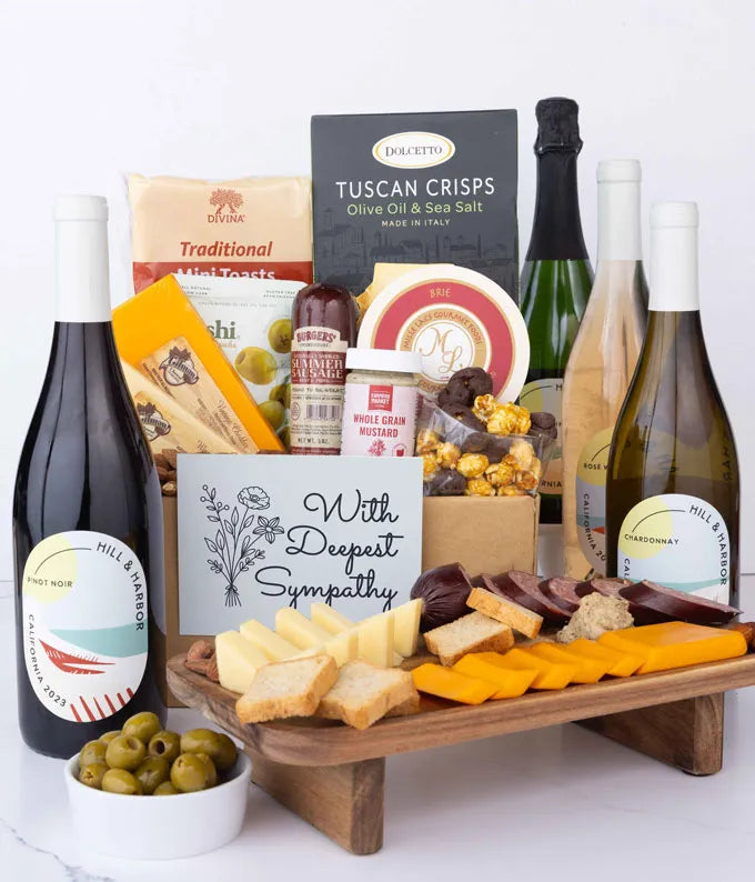 Deepest Sympathy Deluxe Charcuterie & Cheese Gift Box