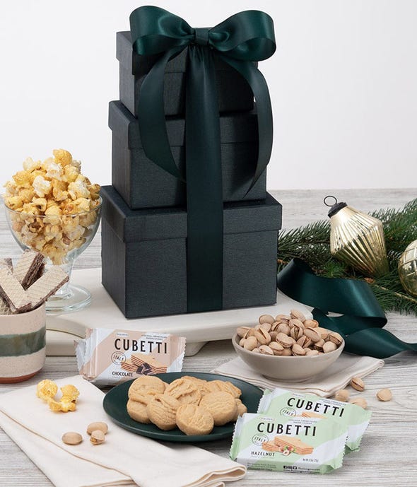 Luxury gift basket with snacks