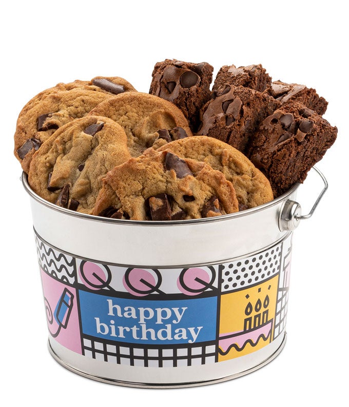 Happy Birthday Cookie &amp; Brownie Sampler Bucket