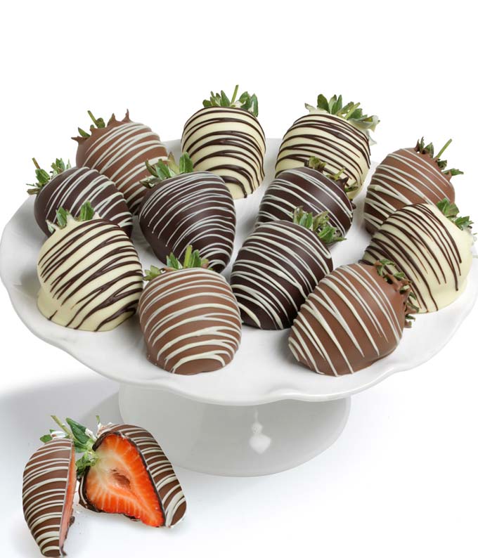 One dozen chocolate dipped strawberries for next day delivery
