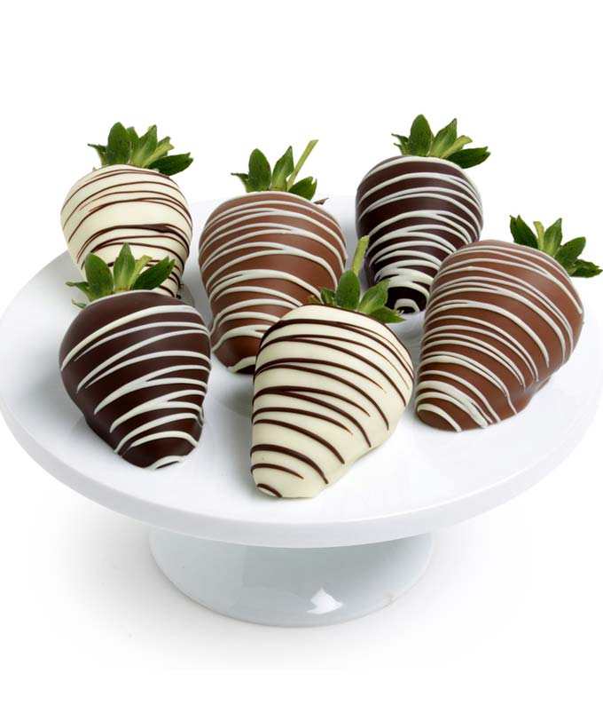 Belgian Chocolate Triple Dipped Strawberries - 6 Pieces
