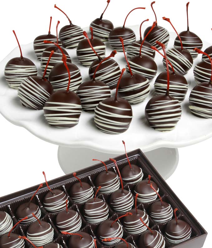 Chocolate Covered Maraschino Cherries - 24 Pieces