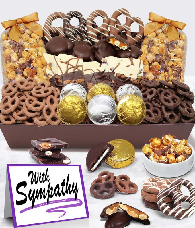 Sympathy chocolate covered gourmet basket