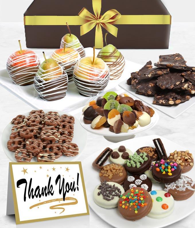 Thank You Belgian Chocolate Covered Fruit Gift Basket
