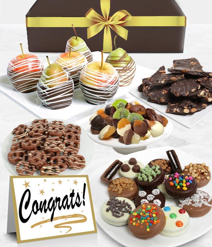 Large congratulations chocolate covered gift box for delivery
