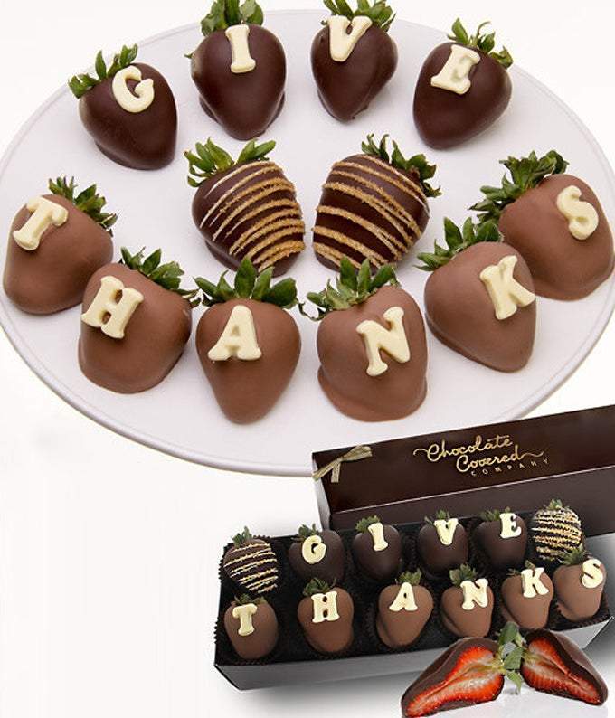 GIVE THANKS Chocolate Covered Strawberries