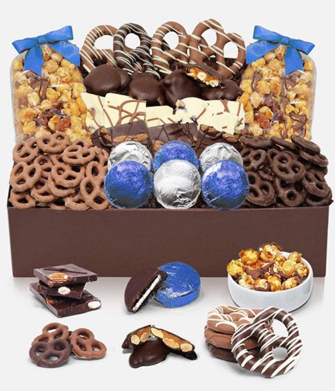Winter Sensational Belgian Chocolate Covered Snack Tray Box