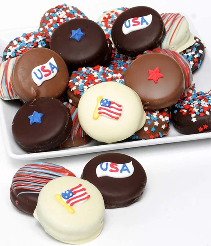 Patriotic Chocolate Covered Cookies