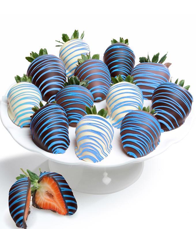 blue chocolate swizzle chocolate strawberries