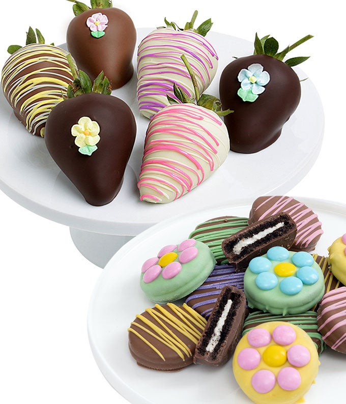 Summer Flowers Chocolate Covered Strawberries and OREO Cookies
