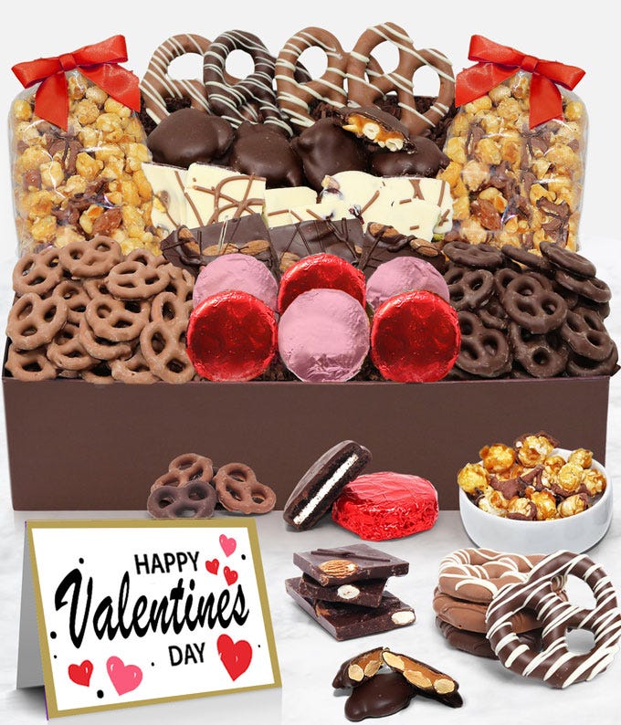 Valentine&#39;s Day Chocolate Covered Snack Tray