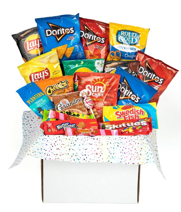 Chips, Candy, &amp; Snacks Gift Box