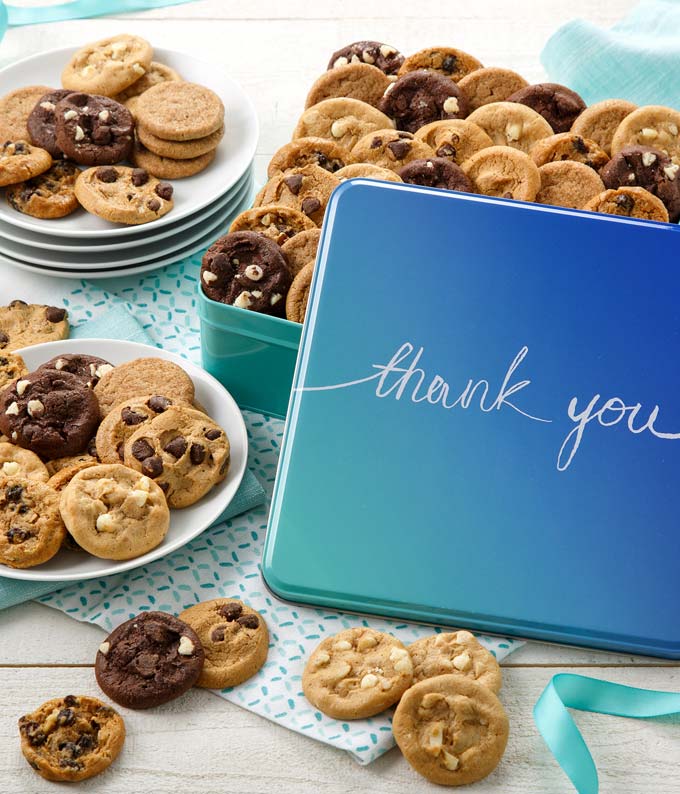 thank you gift tin filled with cookies for delivery