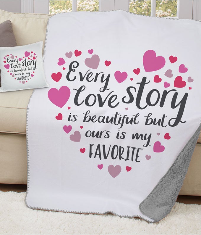 Every Love Story Sherpa Blanket &amp; Pillow Set