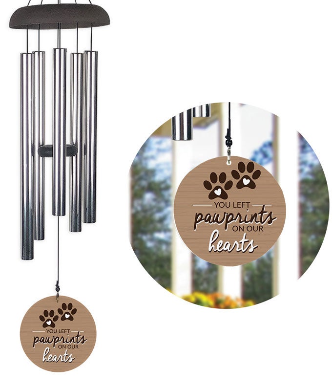 Pawprint Hearts Wind Chime