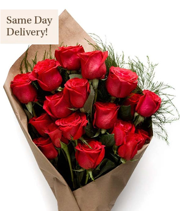 Romantic One Dozen Red Roses